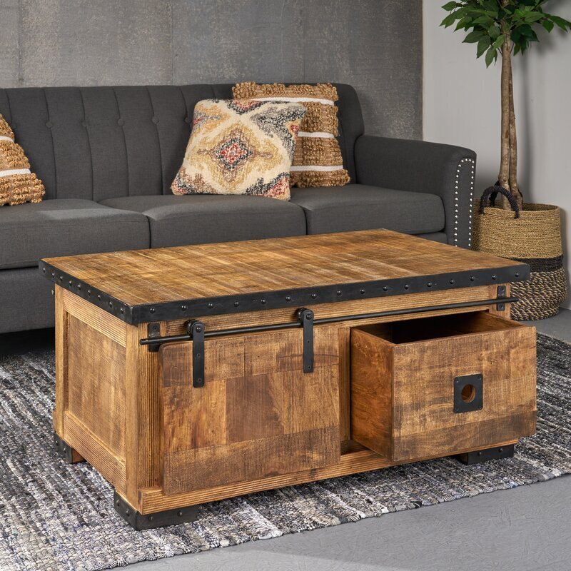 Wood trunk coffee table
