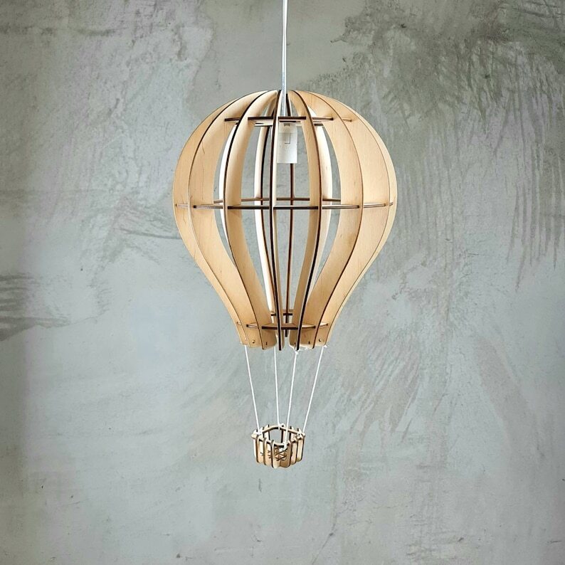 Wooden Balloon Lamp For Ceiling