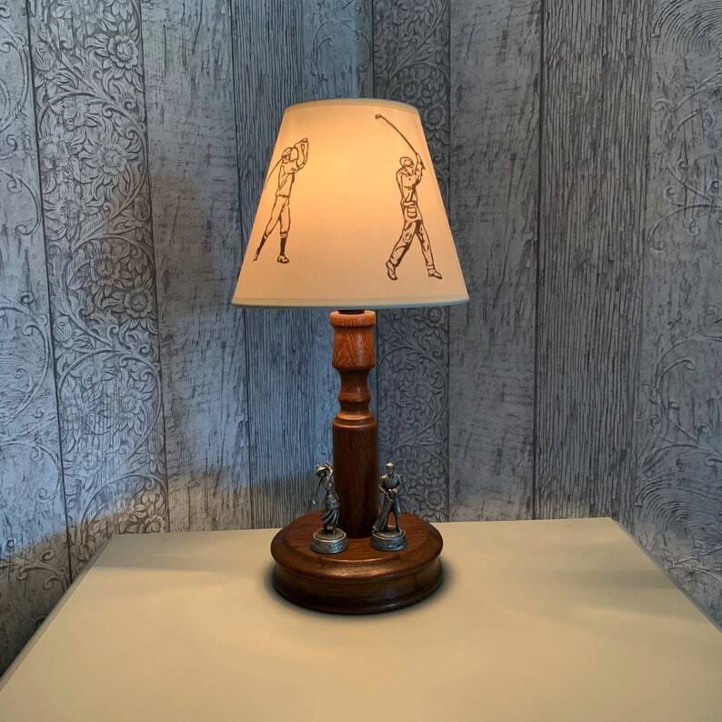Wooden Base Golf Lamp