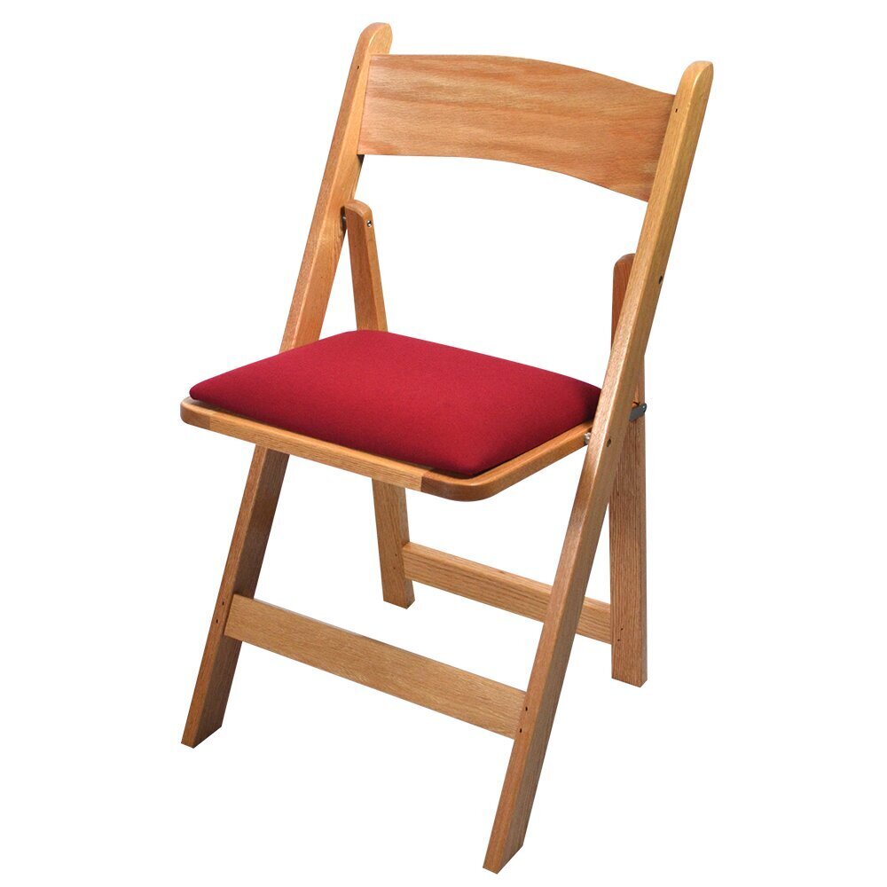 Wooden Folding Chair With Padded Seat 