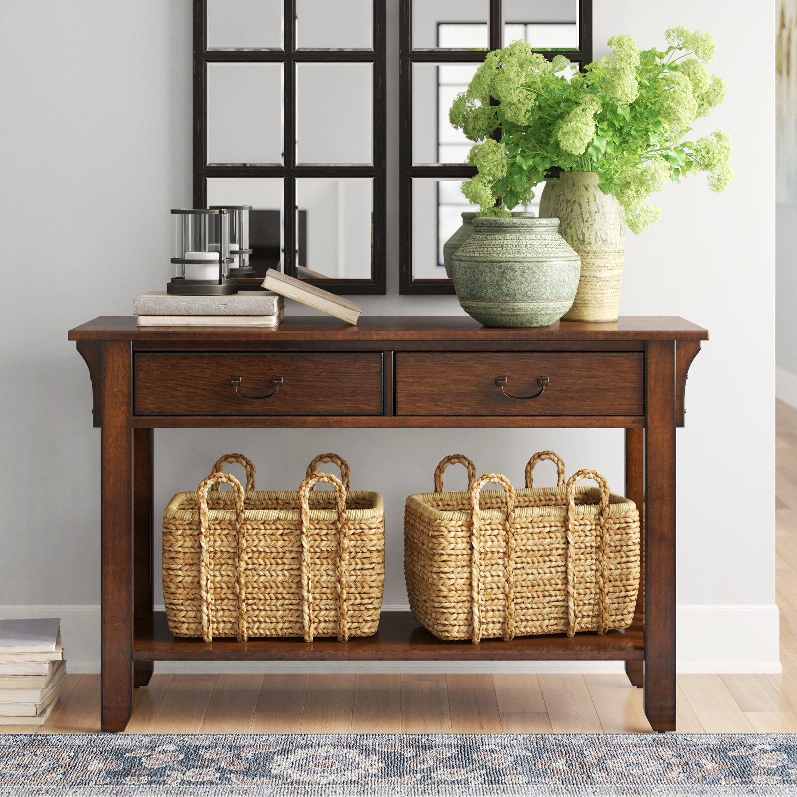 Wooden Mission Style Console Table