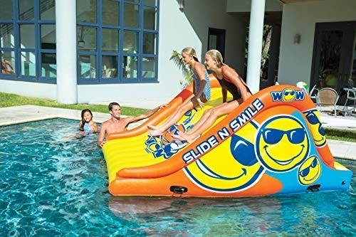 WOW World of Watersports 19-2210 Slide N Smile Floating 2 Lane Waterslide, 9 Feet Long