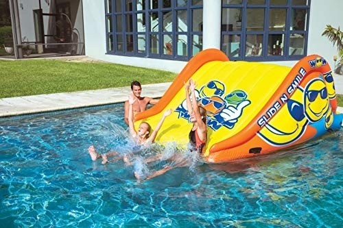 WOW World of Watersports 19-2210 Slide N Smile Floating 2 Lane Waterslide, 9 Feet Long