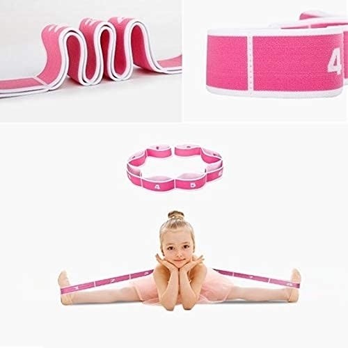 WowDude Latest Children?s Dance Training Elastic Band Stretching Straps Multi Loops Adjustable Exercise Bands Elastic Exercise Band Leg Exercise Yoga Equipment for Home Workouts-8 Loops