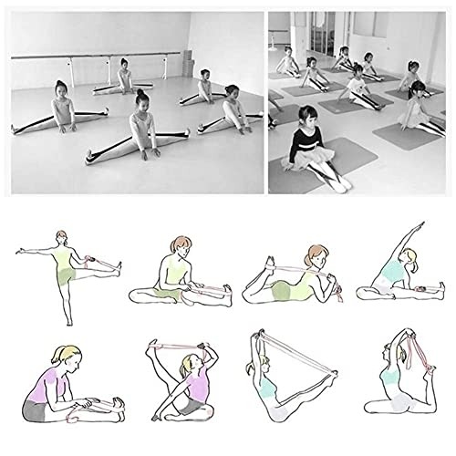 WowDude Latest Children?s Dance Training Elastic Band Stretching Straps Multi Loops Adjustable Exercise Bands Elastic Exercise Band Leg Exercise Yoga Equipment for Home Workouts-8 Loops