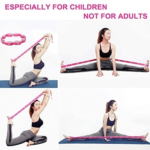 WowDude Latest Children?s Dance Training Elastic Band Stretching Straps Multi Loops Adjustable Exercise Bands Elastic Exercise Band Leg Exercise Yoga Equipment for Home Workouts-8 Loops