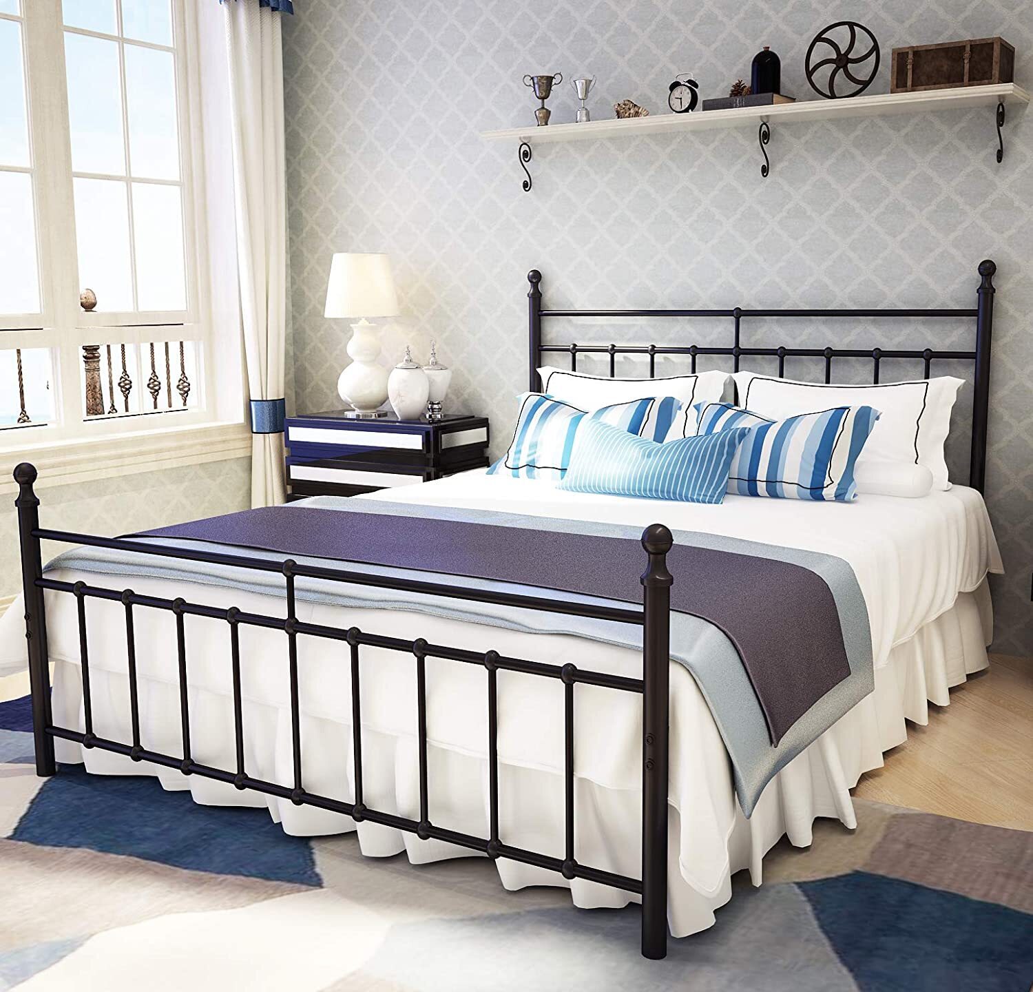 wrought iron queen bed