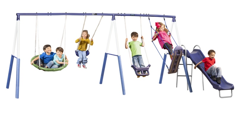 XDP Recreation Surf N Swing Outdoor Swing Set, Disc, Surf N Swing & Slide