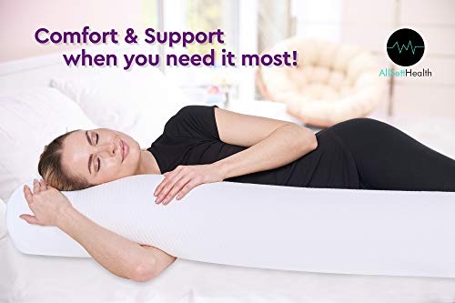 A5 20" Memory Foam Bolster Roll Round Pillow for Neck Cervical Lumbar Support 