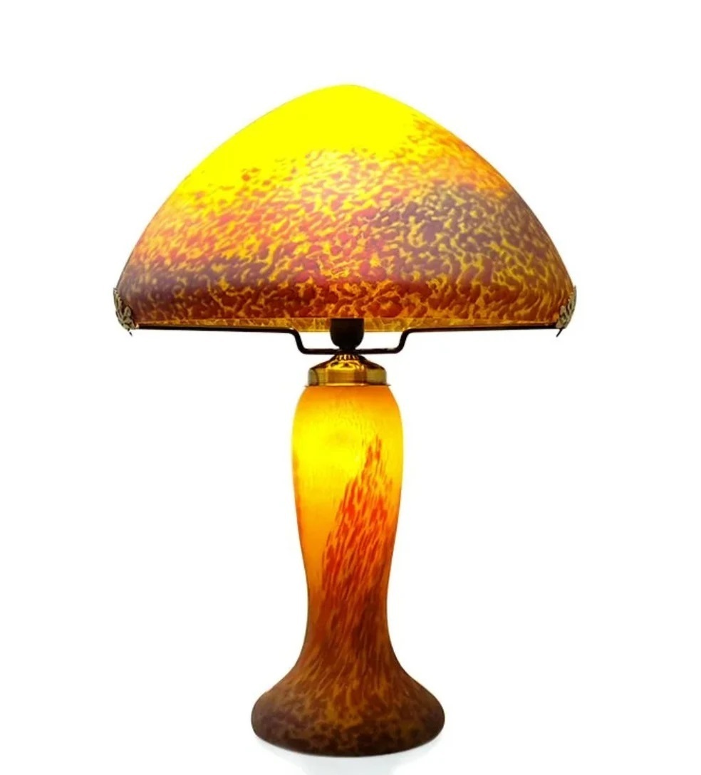 Yellow and Red Galle Lamps Original