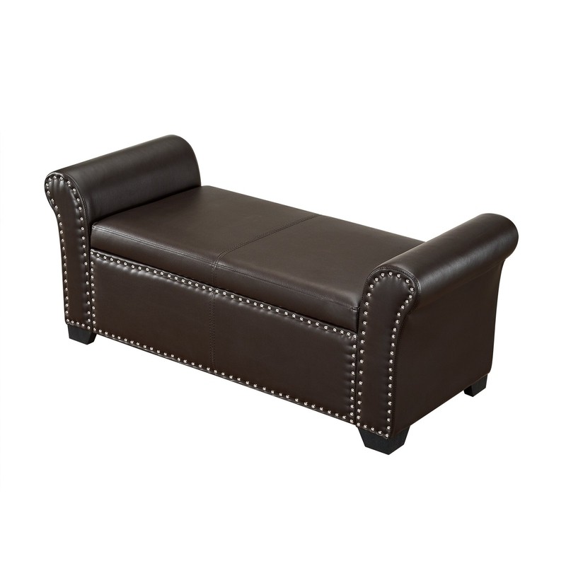 Ziemer Faux Leather Flip Top Storage Bench