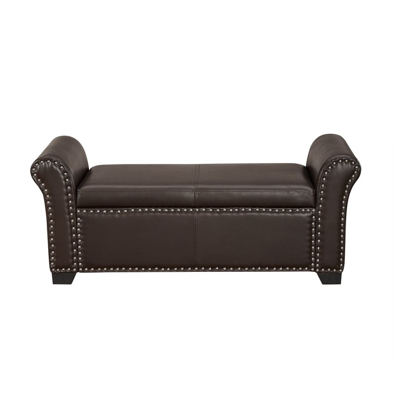 Ziemer Faux Leather Flip Top Storage Bench