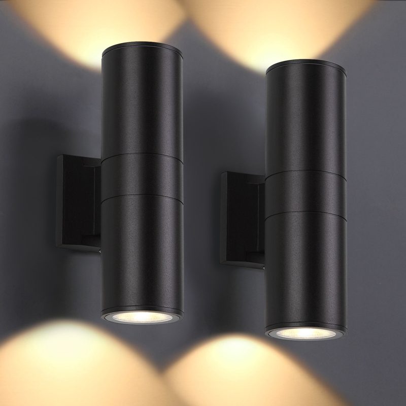 Cylindrical LED Wall Light with Clear Glass Shades