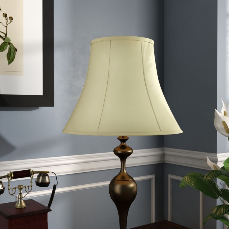 12'' H x 16'' W Metal Bell Lamp Shade ( Screw On ) in Eggshell