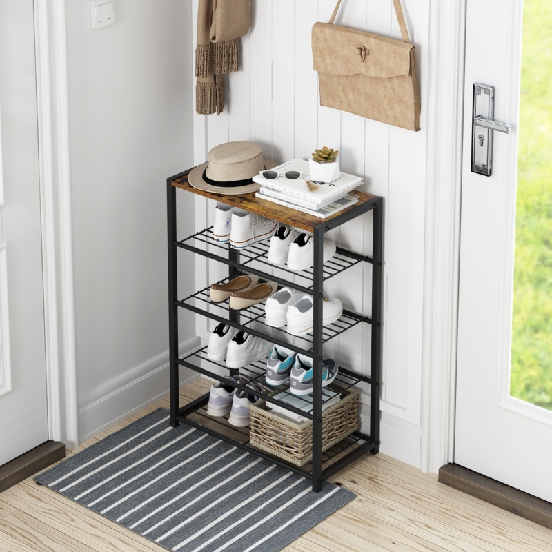12 Pairs Manufactured Wood Shoe Rack