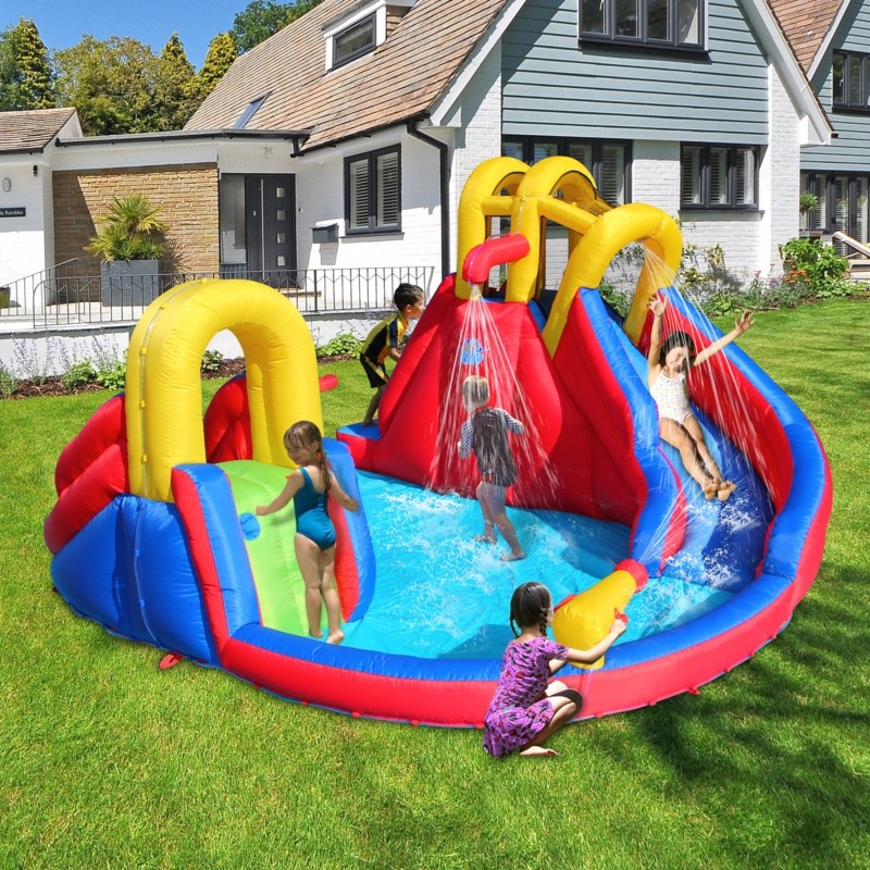 Inflatable Backyard Water Park with Climbing Wall