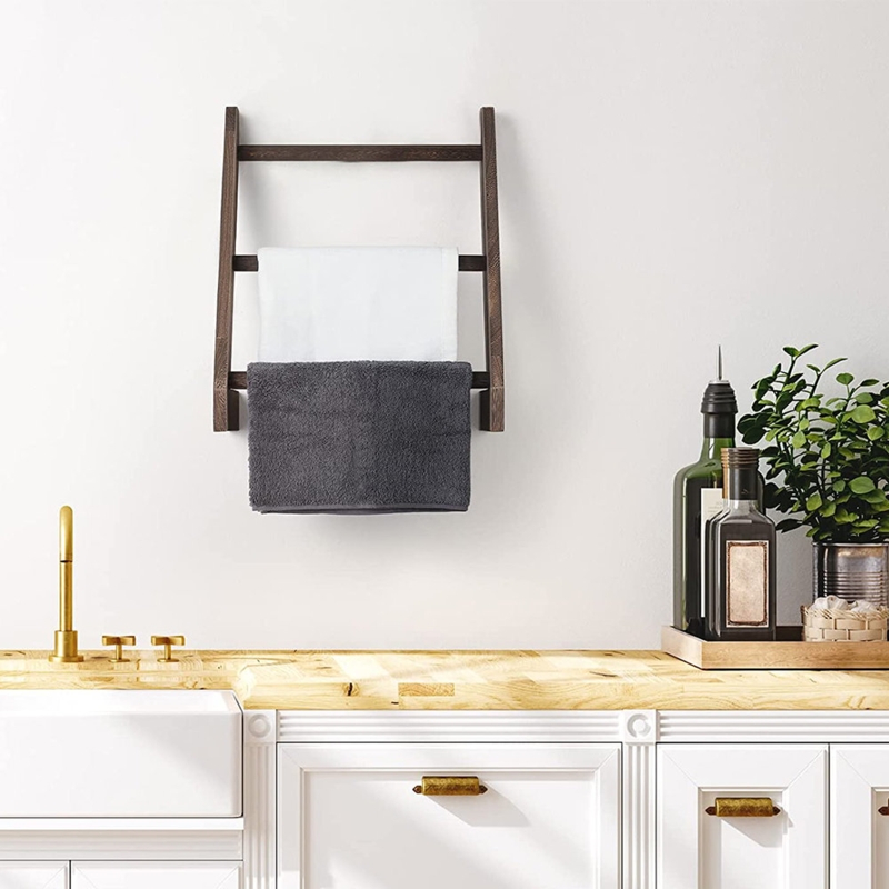 Towel Racks for Bathroom Wall Mounted, Wooden Yoga Mat Storage