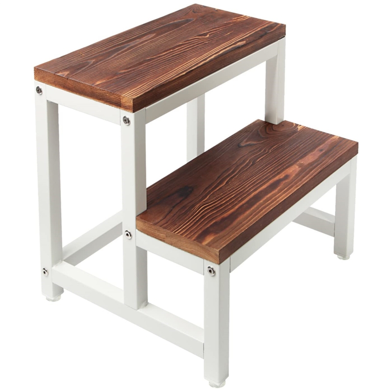 2-Step Stool with Wooden Base