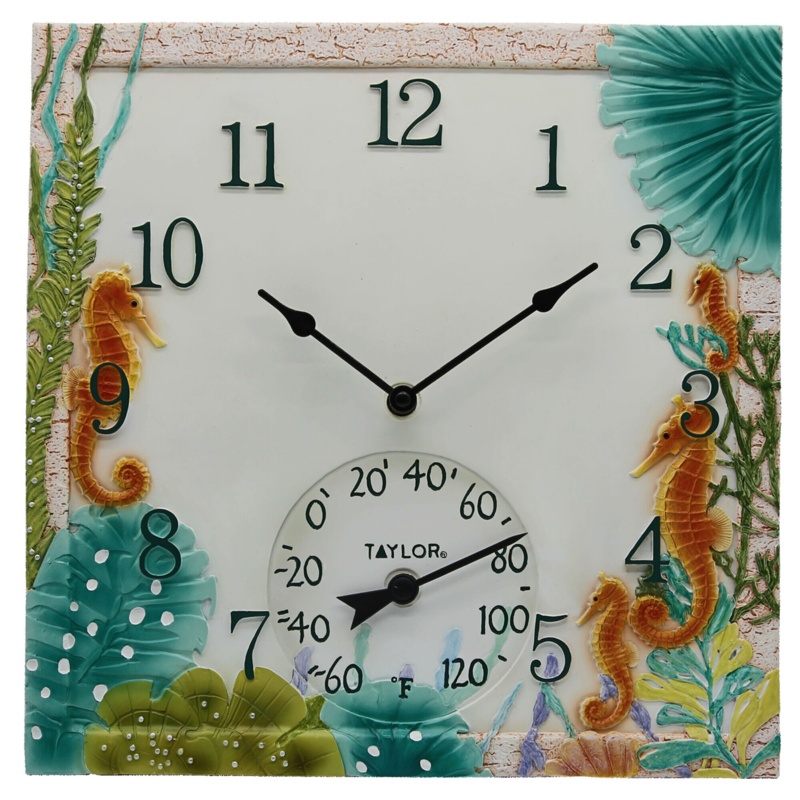Decorative Clock-Thermometer Combo