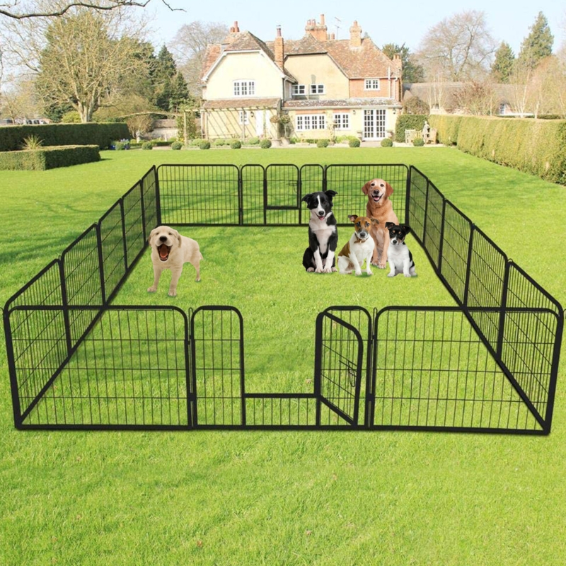 Adjustable Dog Fence with Security Gate