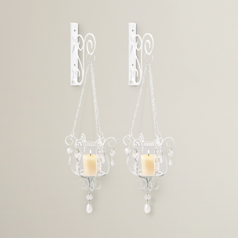 Elegant Iron and Glass Candle Sconces