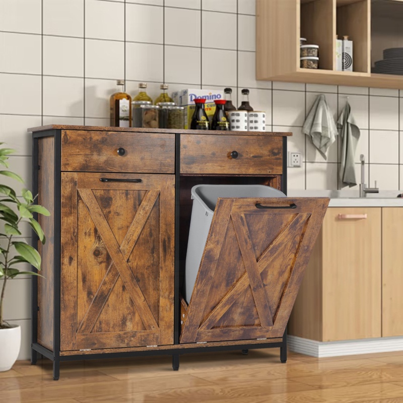 20 Gallon Tilt Out Open Cabinet Trash Can