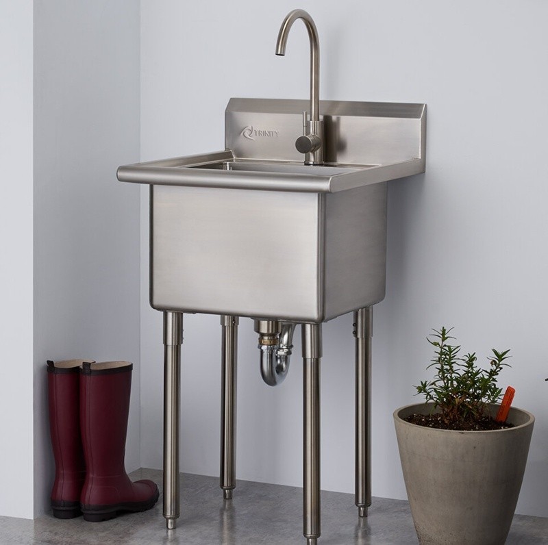 21.5" L x 24" W Free standing Laundry sink with Faucet