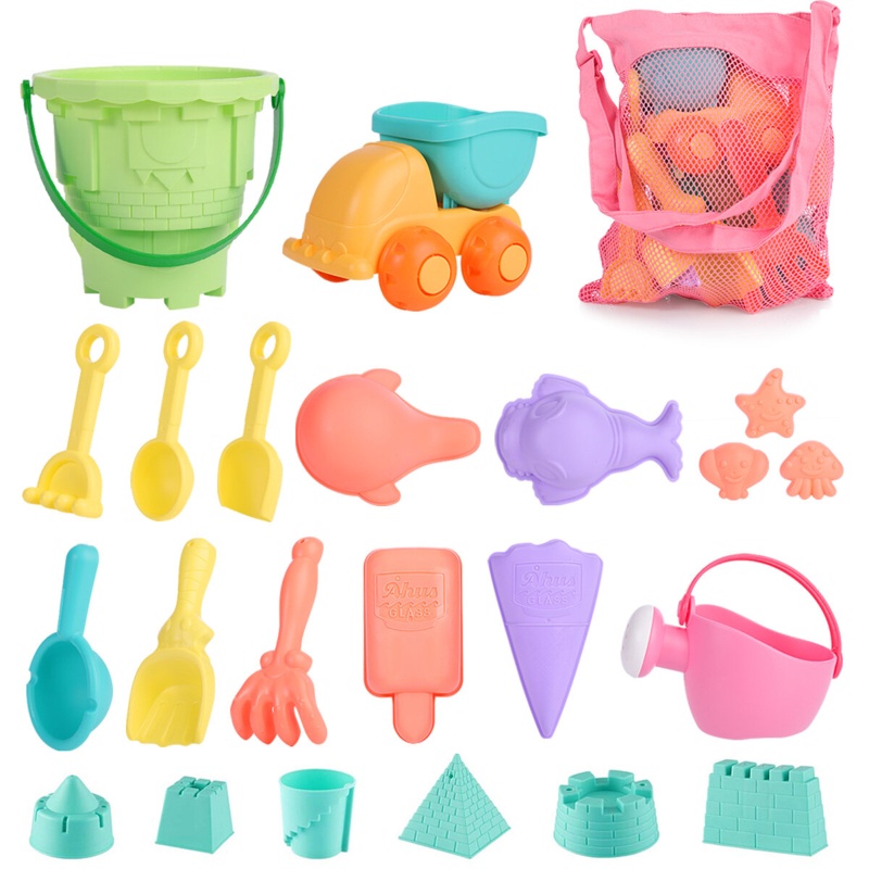 22pcs Sandbox Sand Beach Toys Winter Snow Toys Kit Bucket Shovels Xmas Gifts