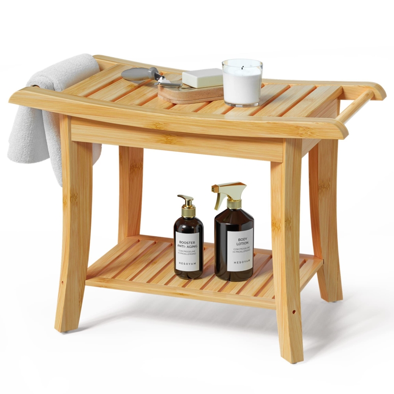 Outdoor Bamboo Bench with Storage