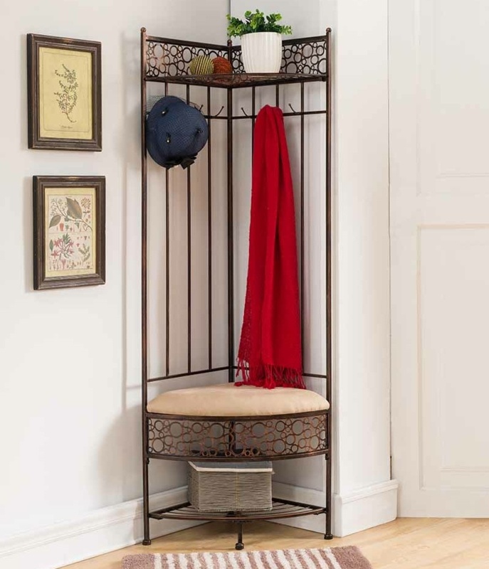 26'' Wide Hall Tree with Bench and Shoe Storage