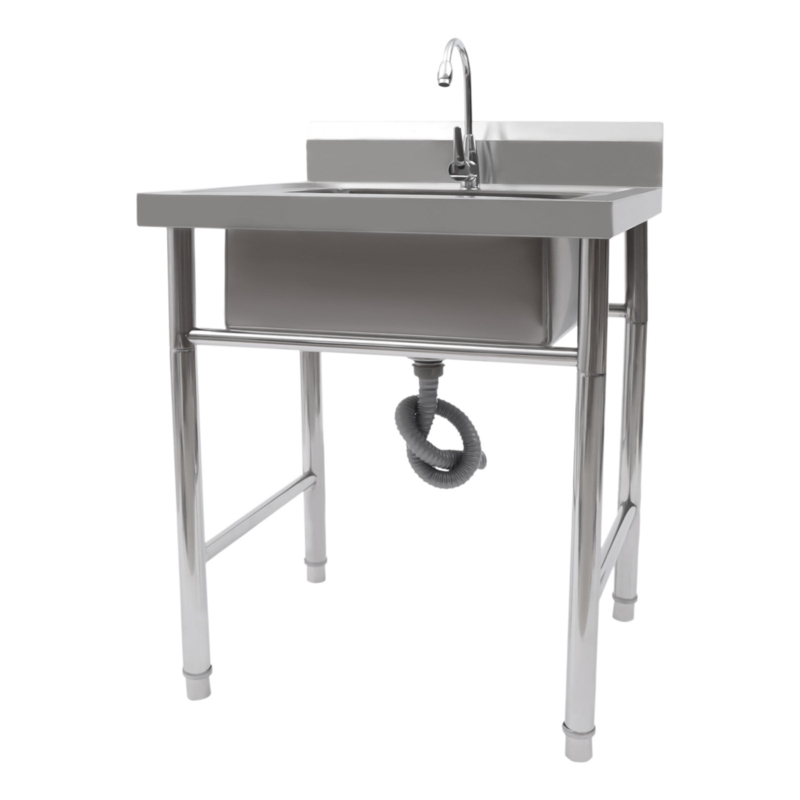 Stainless Steel Sink with Spacious Workbench