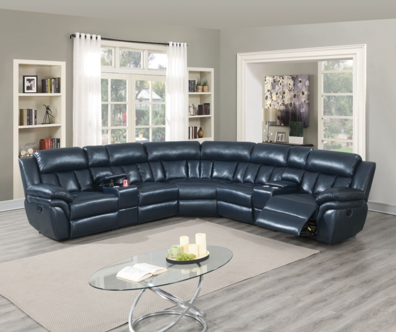 Gel Leatherette Contemporary Sectional