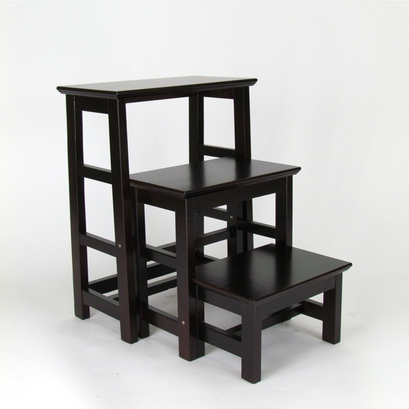 3-Step Wood Retractable Step Stool with 200 lb. Load Capacity