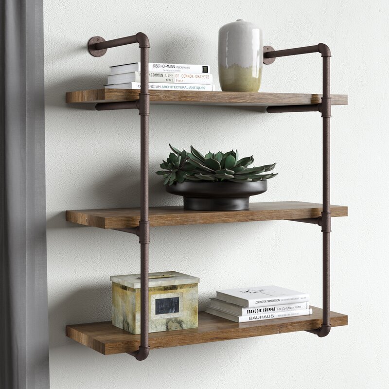 3 Tiered Industrial Modern Wall Shelves