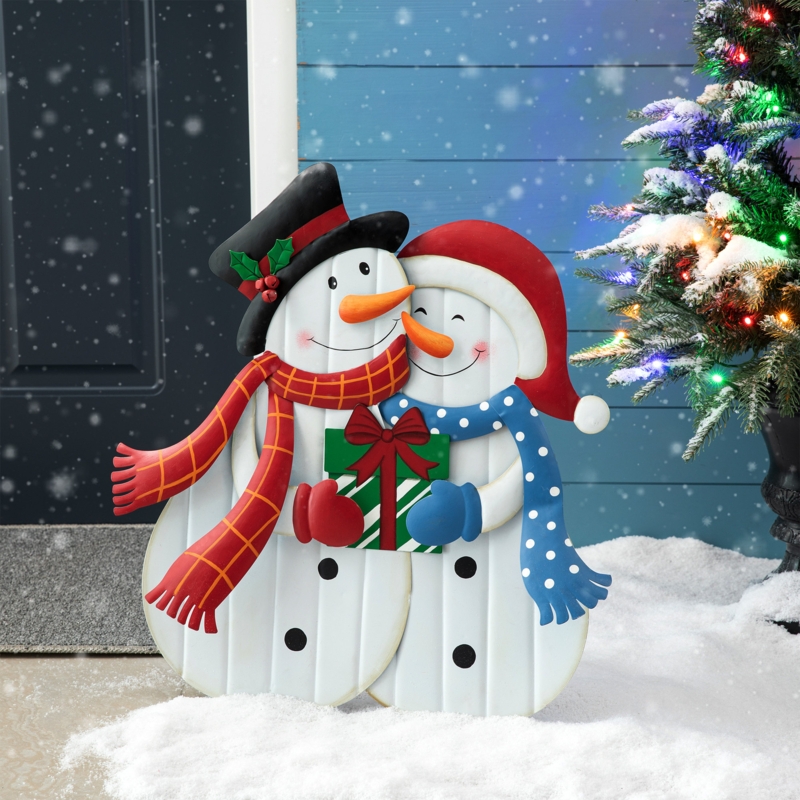 Snowman Lovers Christmas Yard Stake
