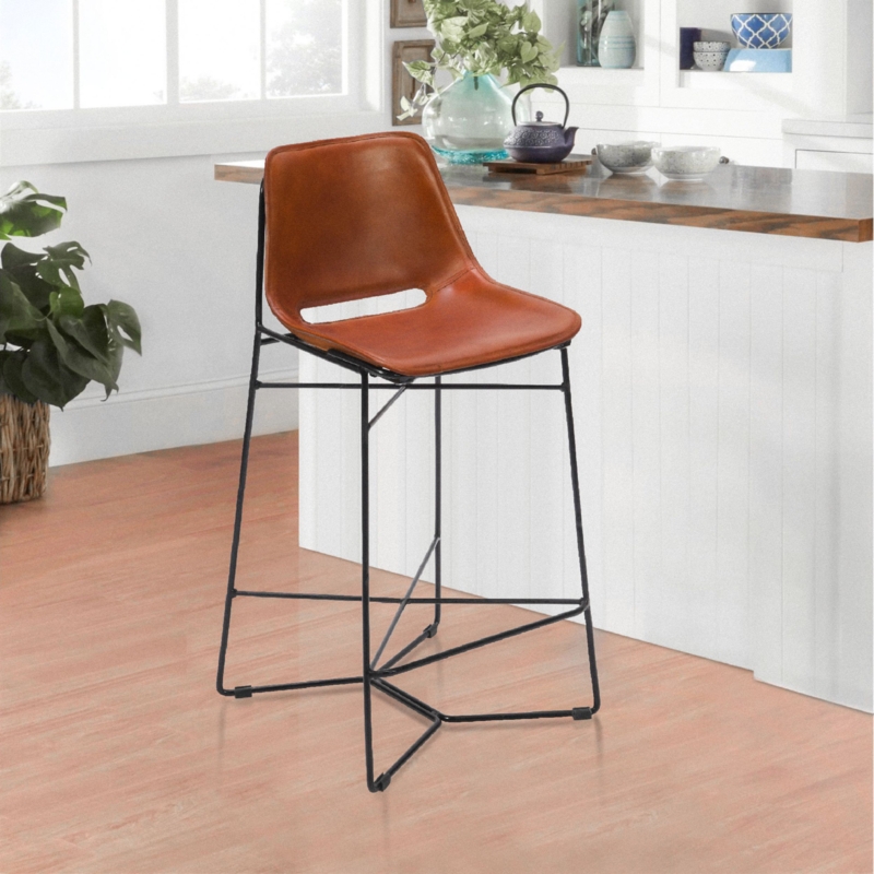 Stylish Bar Height Leather Chair