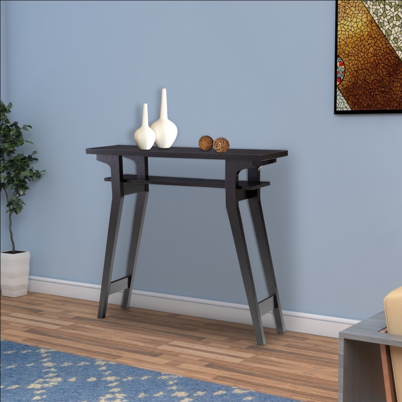 Rectangular Console Table with Open Shelf