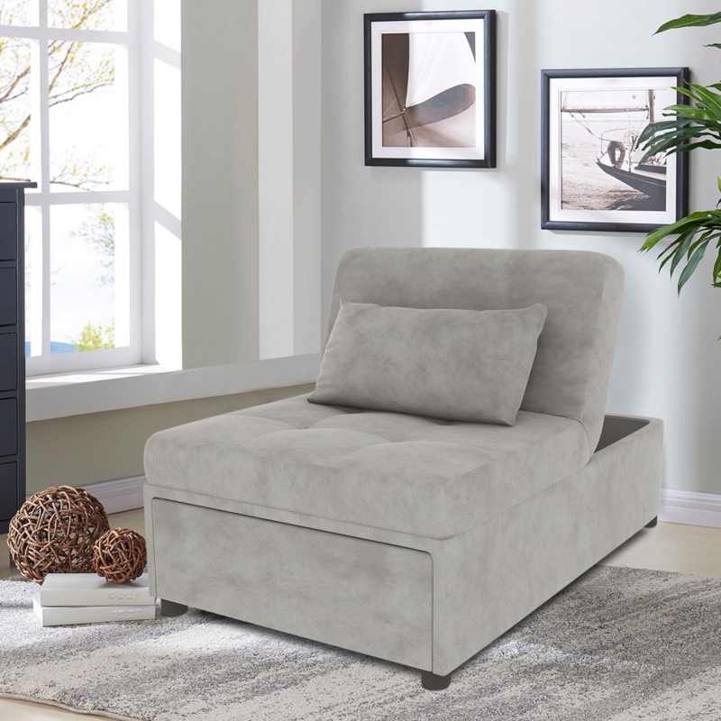 38.6 Velvet Armless Sofa Bed Foter