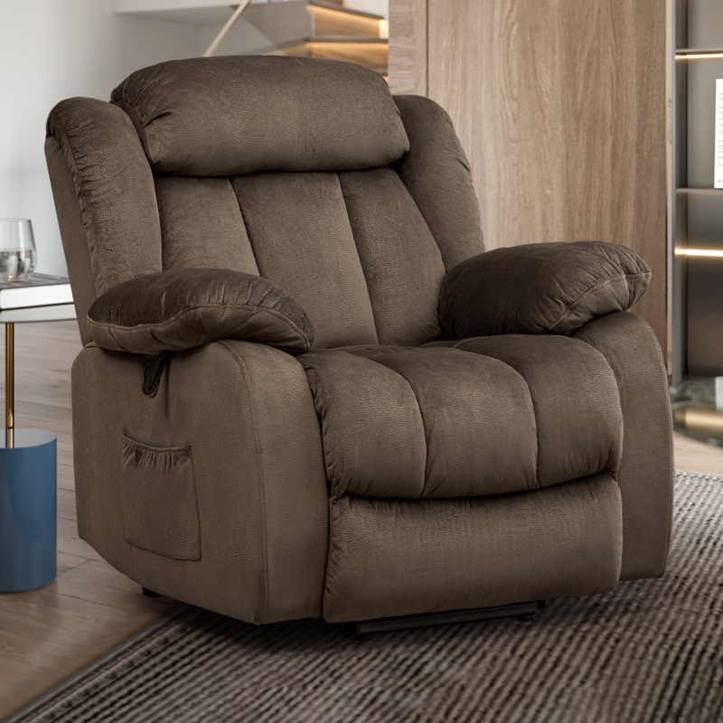 Stylish Upholstered Recliner Chair with Massage and Heat