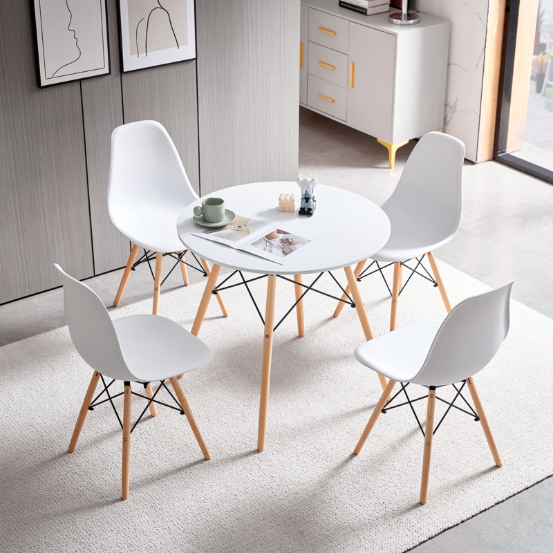 4-Person Round Dining Table Set