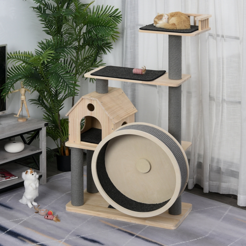Multi-Activity Cat Tree with Rotating Runner