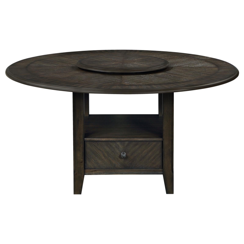 Transitional Round Dining Table with Storage