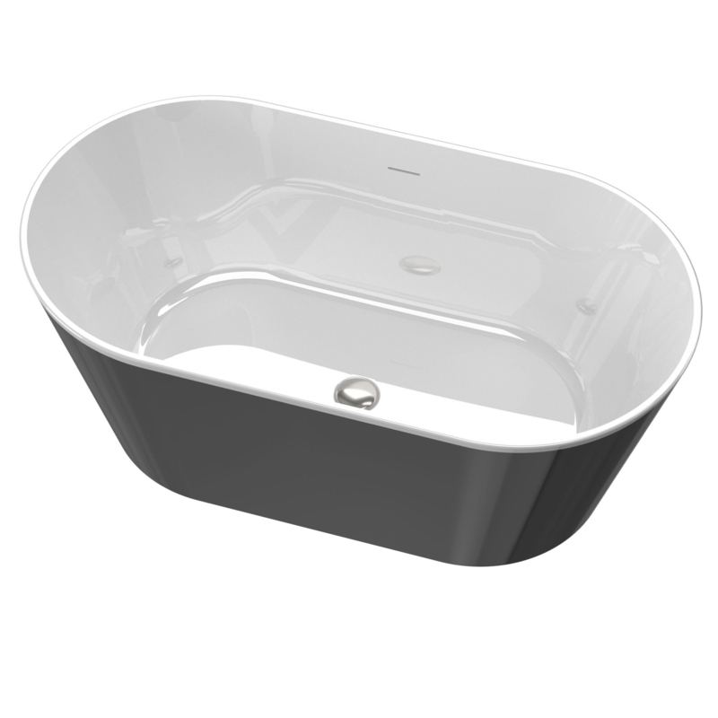 Acrylic Freestanding Bathtub with Stainless Overflow