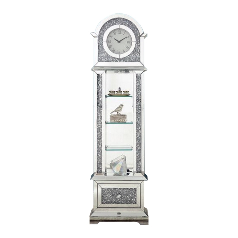 Grandfather Clock with Roman Numerals and Storage