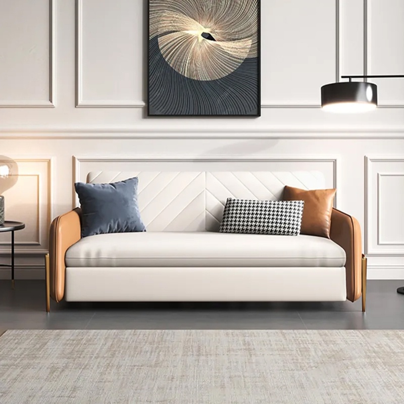 67'' Vegan Leather Sleeper Sofa