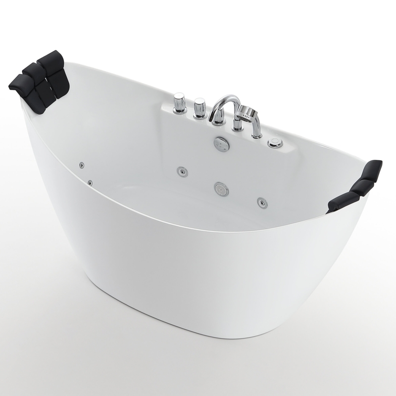 Freestanding Whirlpool Bathtub with Hydro-Massage System