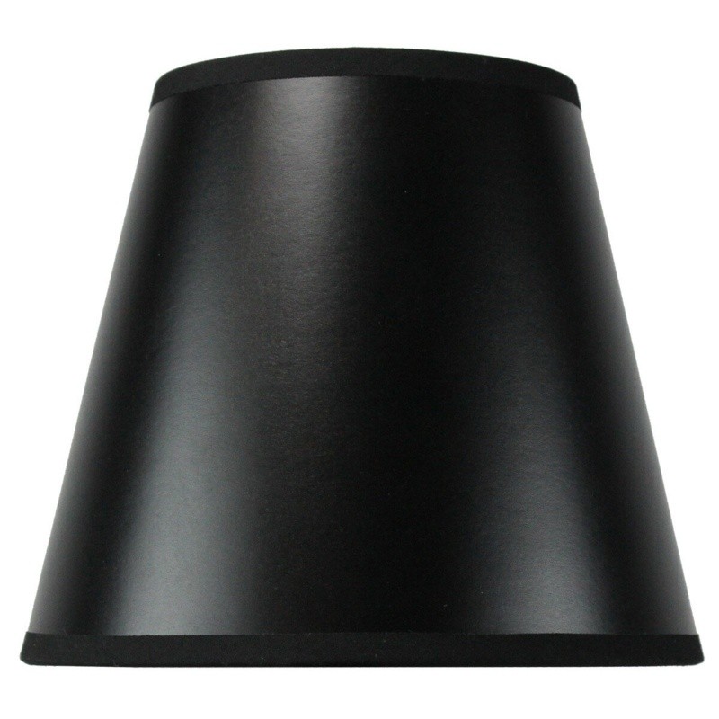 7" H x 8" W Leather Empire Lamp Shade ( Clip On ) in Black