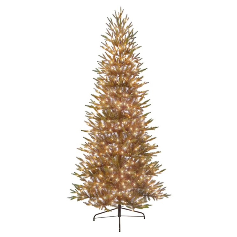 7-Foot Artificial Half Christmas Tree with Pre-Strung Lights