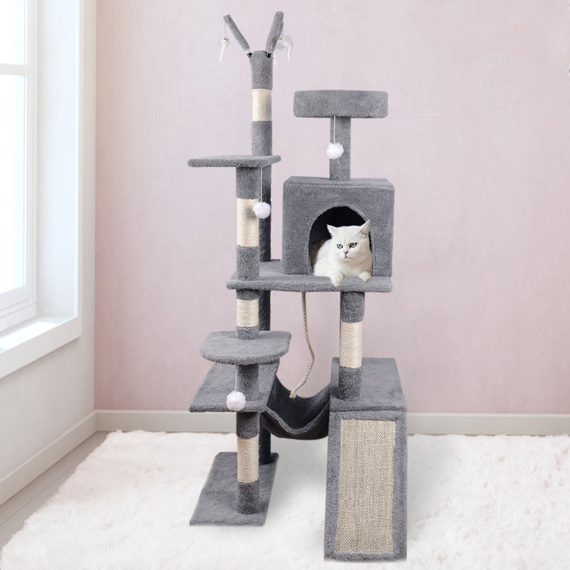 Multi-Level Cat Tower Tree with Condo and Hammock
