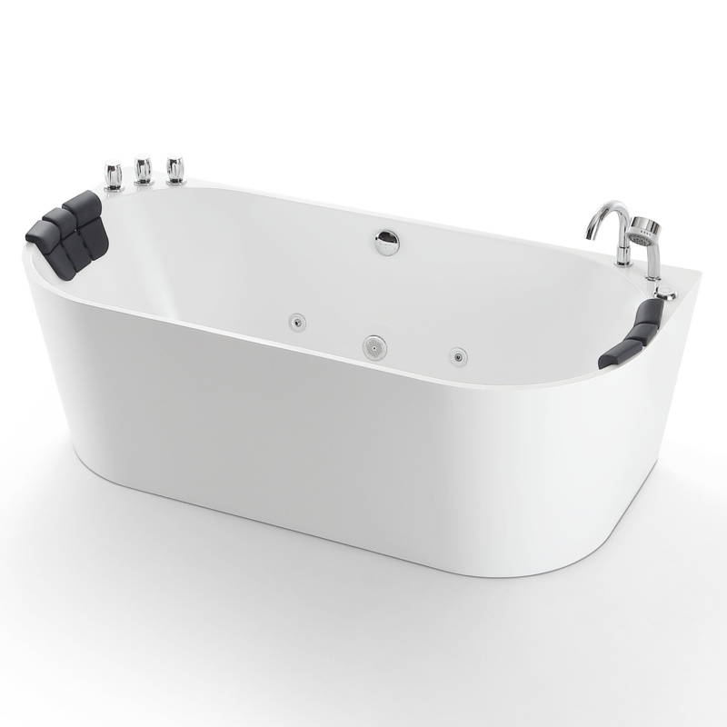 71'' x 31.5'' Freestanding Whirlpool Acrylic Bathtub with Faucet